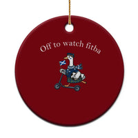 Off To Watch Fitba Ceramic Ornament Funny Scottish Goose Riding Scooter Football Fan