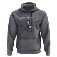 Off To Watch Fitba Hoodie Funny Scottish Goose Riding Scooter Football Fan