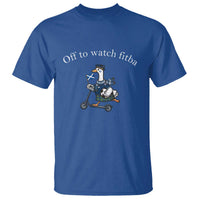 Off To Watch Fitba T Shirt Funny Scottish Goose Riding Scooter Football Fan