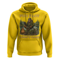 Funny Bigfoot Sarcastic Hoodie Fun Fact I Don Not Care Sasquatch Camping - Wonder Print Shop