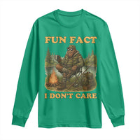 Funny Bigfoot Sarcastic Long Sleeve Shirt Fun Fact I Don Not Care Sasquatch Camping - Wonder Print Shop