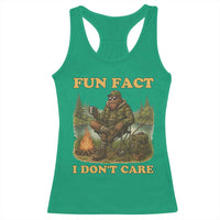Funny Bigfoot Sarcastic Racerback Tank Top Fun Fact I Don Not Care Sasquatch Camping - Wonder Print Shop