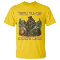 Funny Bigfoot Sarcastic T Shirt Fun Fact I Don Not Care Sasquatch Camping - Wonder Print Shop