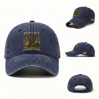 Funny Bigfoot Sarcastic Washed Cotton Baseball Cap Fun Fact I Don Not Care Sasquatch Camping
