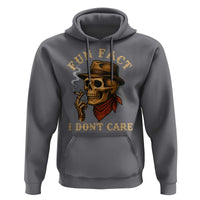 Funny Skull Sarcastic Hoodie Fun Fact I Don Not Care - Wonder Print Shop