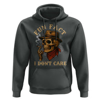 Funny Skull Sarcastic Hoodie Fun Fact I Don Not Care - Wonder Print Shop