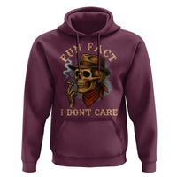 Funny Skull Sarcastic Hoodie Fun Fact I Don Not Care - Wonder Print Shop