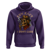 Funny Skull Sarcastic Hoodie Fun Fact I Don Not Care - Wonder Print Shop