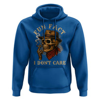 Funny Skull Sarcastic Hoodie Fun Fact I Don Not Care - Wonder Print Shop