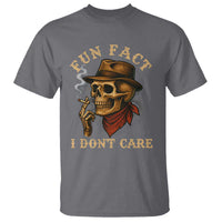 Funny Skull Sarcastic T Shirt Fun Fact I Don Not Care - Wonder Print Shop