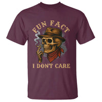 Funny Skull Sarcastic T Shirt Fun Fact I Don Not Care - Wonder Print Shop