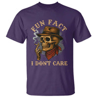 Funny Skull Sarcastic T Shirt Fun Fact I Don Not Care - Wonder Print Shop