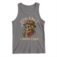 Funny Skull Sarcastic Tank Top Fun Fact I Don Not Care - Wonder Print Shop