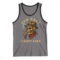 Funny Skull Sarcastic Tank Top Fun Fact I Don Not Care - Wonder Print Shop