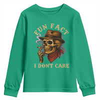 Funny Skull Sarcastic Youth Sweatshirt Fun Fact I Don Not Care - Wonder Print Shop