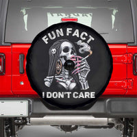 Funny Skeleton Smoking Spare Tire Cover Fun Fact I Don Not Care Sarcastic Women Skull - Wonder Print Shop