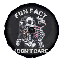 Funny Skeleton Smoking Spare Tire Cover Fun Fact I Don Not Care Sarcastic Women Skull - Wonder Print Shop