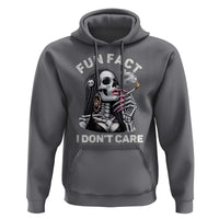 Funny Skeleton Smoking Hoodie Fun Fact I Don Not Care Sarcastic Women Skull - Wonder Print Shop