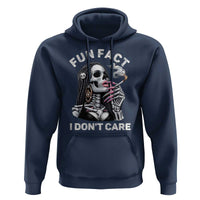 Funny Skeleton Smoking Hoodie Fun Fact I Don Not Care Sarcastic Women Skull - Wonder Print Shop