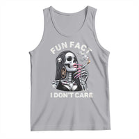 Funny Skeleton Smoking Tank Top Fun Fact I Don Not Care Sarcastic Women Skull - Wonder Print Shop