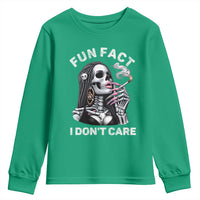 Funny Skeleton Smoking Youth Sweatshirt Fun Fact I Don Not Care Sarcastic Women Skull - Wonder Print Shop