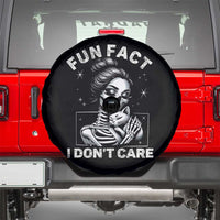Funny Skeleton Sarcastic Spare Tire Cover Fun Fact I Don Not Care Cat Lover - Wonder Print Shop