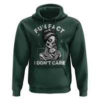 Funny Skeleton Sarcastic Hoodie Fun Fact I Don Not Care Cat Lover - Wonder Print Shop
