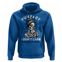 Funny Skeleton Sarcastic Hoodie Fun Fact I Don Not Care Cat Lover - Wonder Print Shop