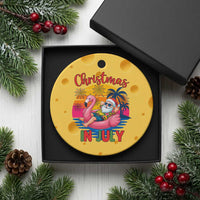 Funny Hawaiian Xmas Ceramic Ornament Santa Beach Tropical Xmas - Wonder Print Shop