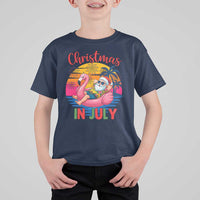 Funny Hawaiian Christmas T Shirt For Kid Santa Beach Tropical Xmas - Wonder Print Shop
