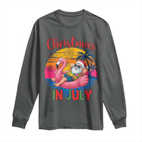 Funny Hawaiian Christmas Long Sleeve Shirt Santa Beach Tropical Xmas - Wonder Print Shop