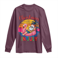 Funny Hawaiian Christmas Long Sleeve Shirt Santa Beach Tropical Xmas - Wonder Print Shop