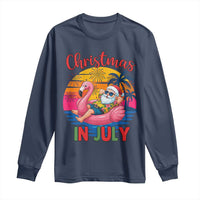 Funny Hawaiian Christmas Long Sleeve Shirt Santa Beach Tropical Xmas - Wonder Print Shop