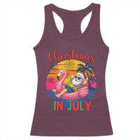 Funny Hawaiian Christmas Racerback Tank Top Santa Beach Tropical Xmas - Wonder Print Shop