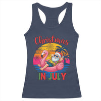 Funny Hawaiian Christmas Racerback Tank Top Santa Beach Tropical Xmas - Wonder Print Shop