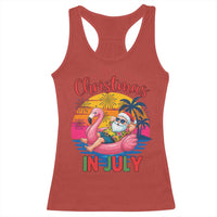 Funny Hawaiian Christmas Racerback Tank Top Santa Beach Tropical Xmas - Wonder Print Shop