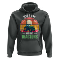 Funny Farmer Hoodie Just A Boy Who Loves Tractors - Wonder Print Shop