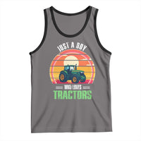 Funny Farmer Tank Top Just A Boy Who Loves Tractors - Wonder Print Shop