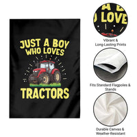 Funny Farming Tractor Garden Flag Just A Boy Who Loves Tractors - Wonder Print Shop