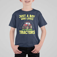 Funny Farming Tractor T Shirt For Kid Just A Boy Who Loves Tractors - Wonder Print Shop