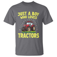 Funny Farming Tractor T Shirt Just A Boy Who Loves Tractors - Wonder Print Shop