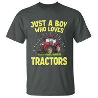 Funny Farming Tractor T Shirt Just A Boy Who Loves Tractors - Wonder Print Shop