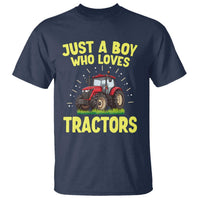 Funny Farming Tractor T Shirt Just A Boy Who Loves Tractors - Wonder Print Shop