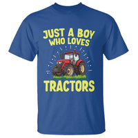 Funny Farming Tractor T Shirt Just A Boy Who Loves Tractors - Wonder Print Shop