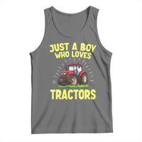 Funny Farming Tractor Tank Top Just A Boy Who Loves Tractors - Wonder Print Shop
