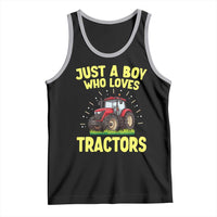 Funny Farming Tractor Tank Top Just A Boy Who Loves Tractors - Wonder Print Shop