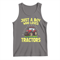 Funny Farming Tractor Tank Top Just A Boy Who Loves Tractors - Wonder Print Shop
