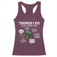 Funny Farmers Racerback Tank Top Things I Do In My Spare Time - Wonder Print Shop