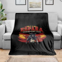 Spain Champions 2026 Throw Blanket Espana Soccer Fan Spanish Flag Bull