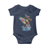 Vintage Cowboy Riding Rainbow Trout Baby Onesie Funny Fishing Western Rodeo
